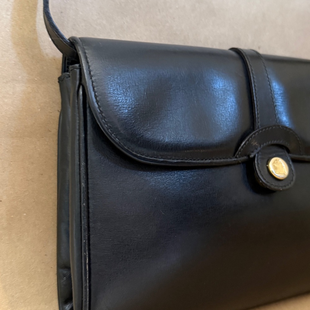 VTG Mark Cross Black Equestrian Style Shoulder Bag | Black | Made in Italy - Picture 11 of 14